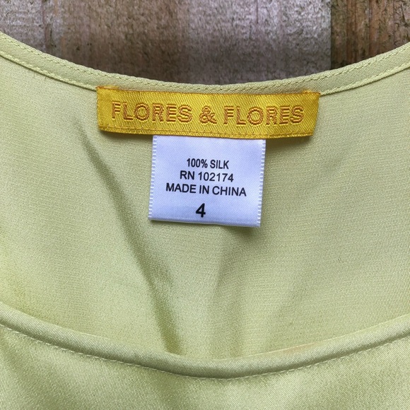 Flores & Flores Striped Seersucker Jacket and Silk Camisole Size 4 Yellow Gray - Picture 8 of 15